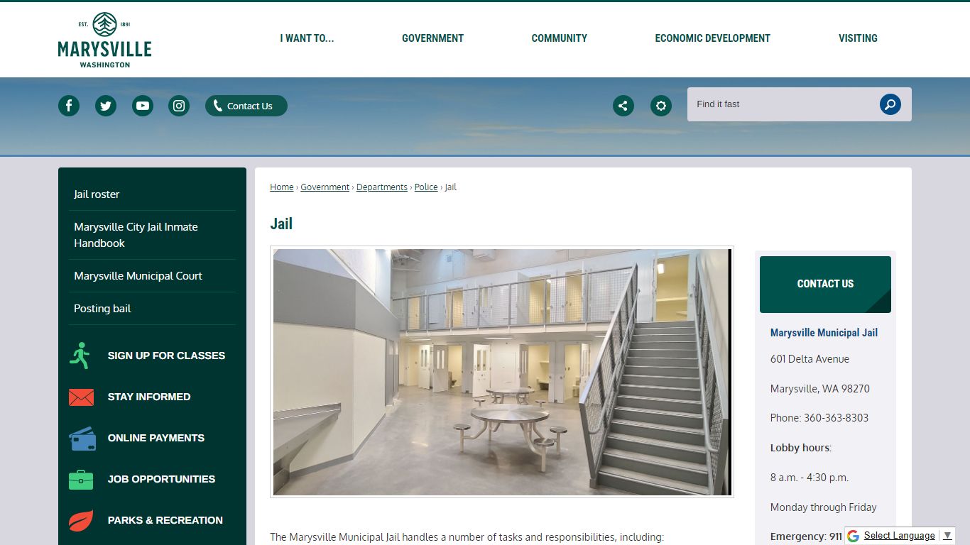 Jail | Marysville, WA - Official Website